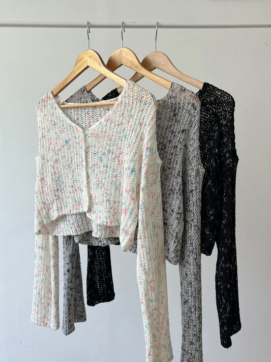 Spring Sorbet Cropped Knit Cardigan(3 colors)