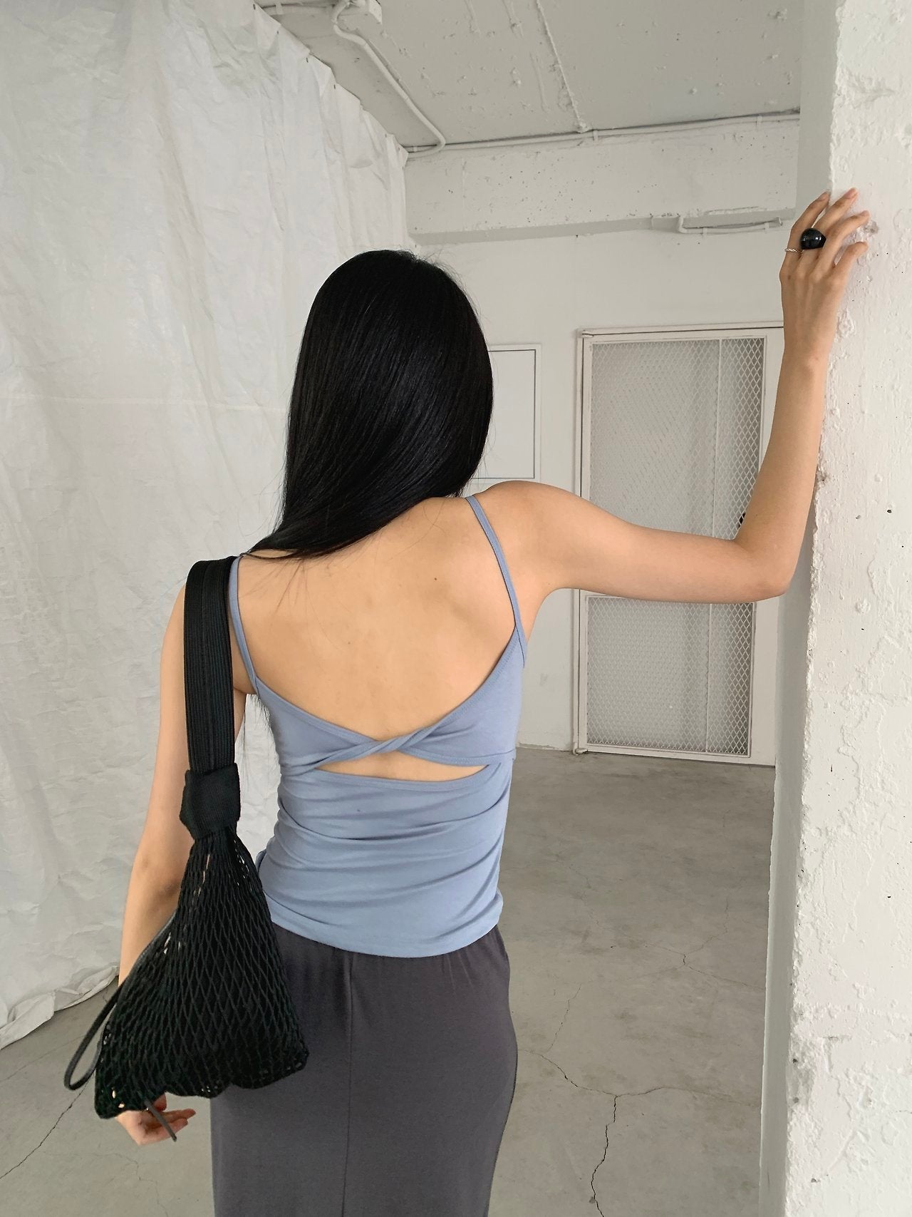 [Removable Pads] Cross-Back Twist Cotton Modal Bra Top(4 colors)
