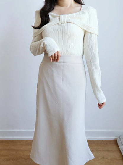 Romantic Bowknot Top(Cream)