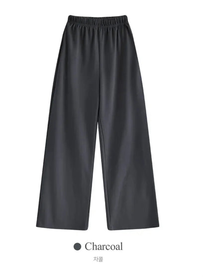 [3 Lengths] Everyday Relaxed Wide-Leg Cotton Pants with Pockets(Charcoal)