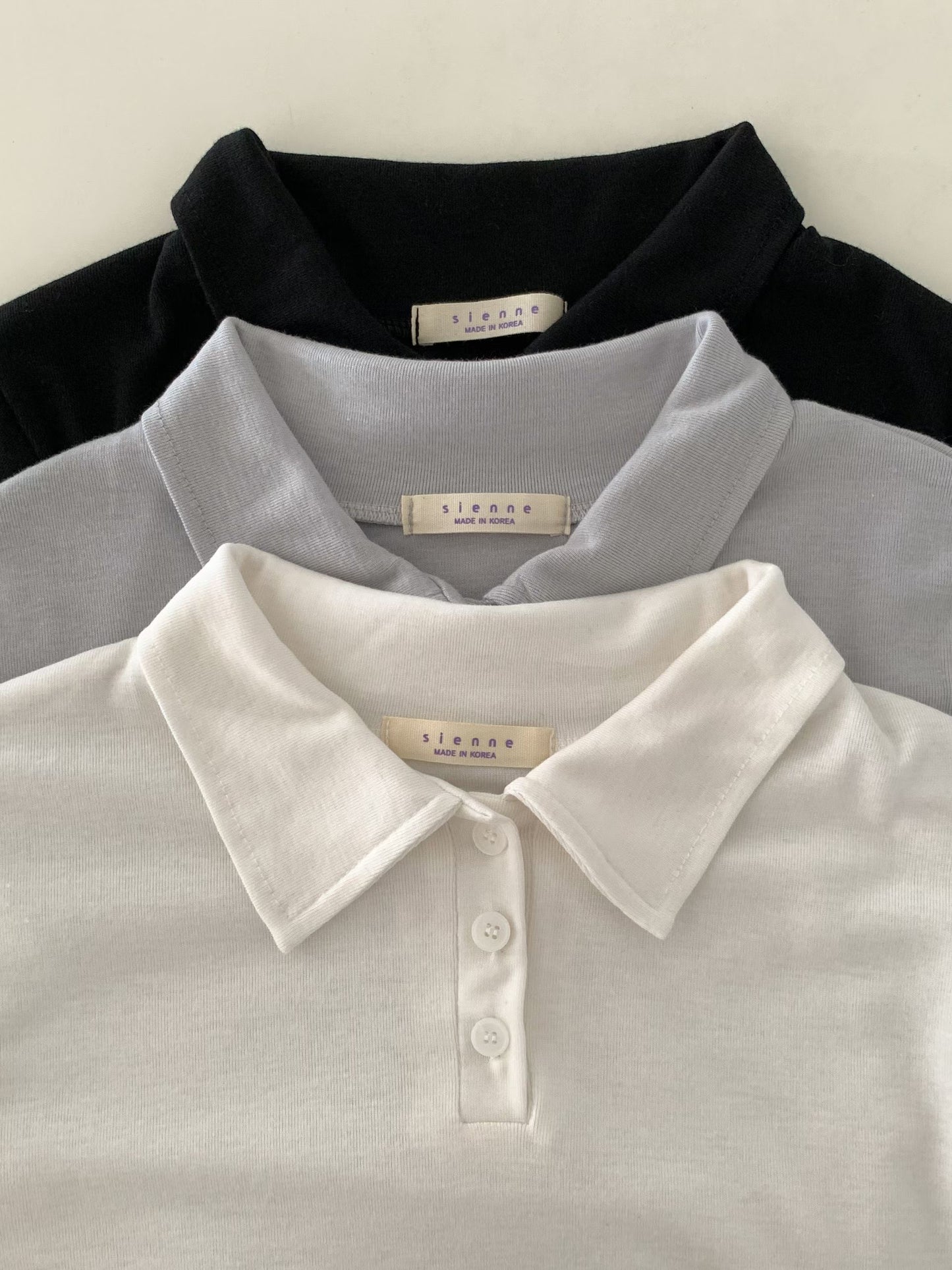 Basic Collared Button Top(3 Colors)