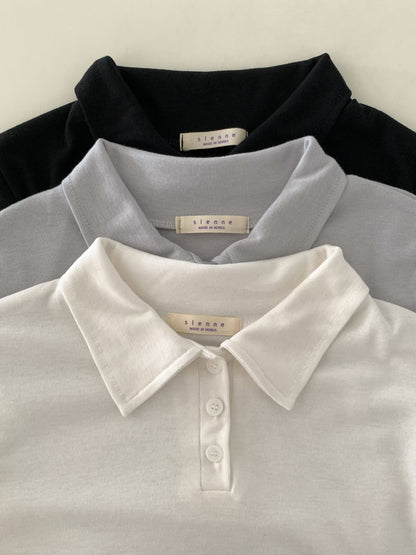 Basic Collared Button Top(3 Colors)