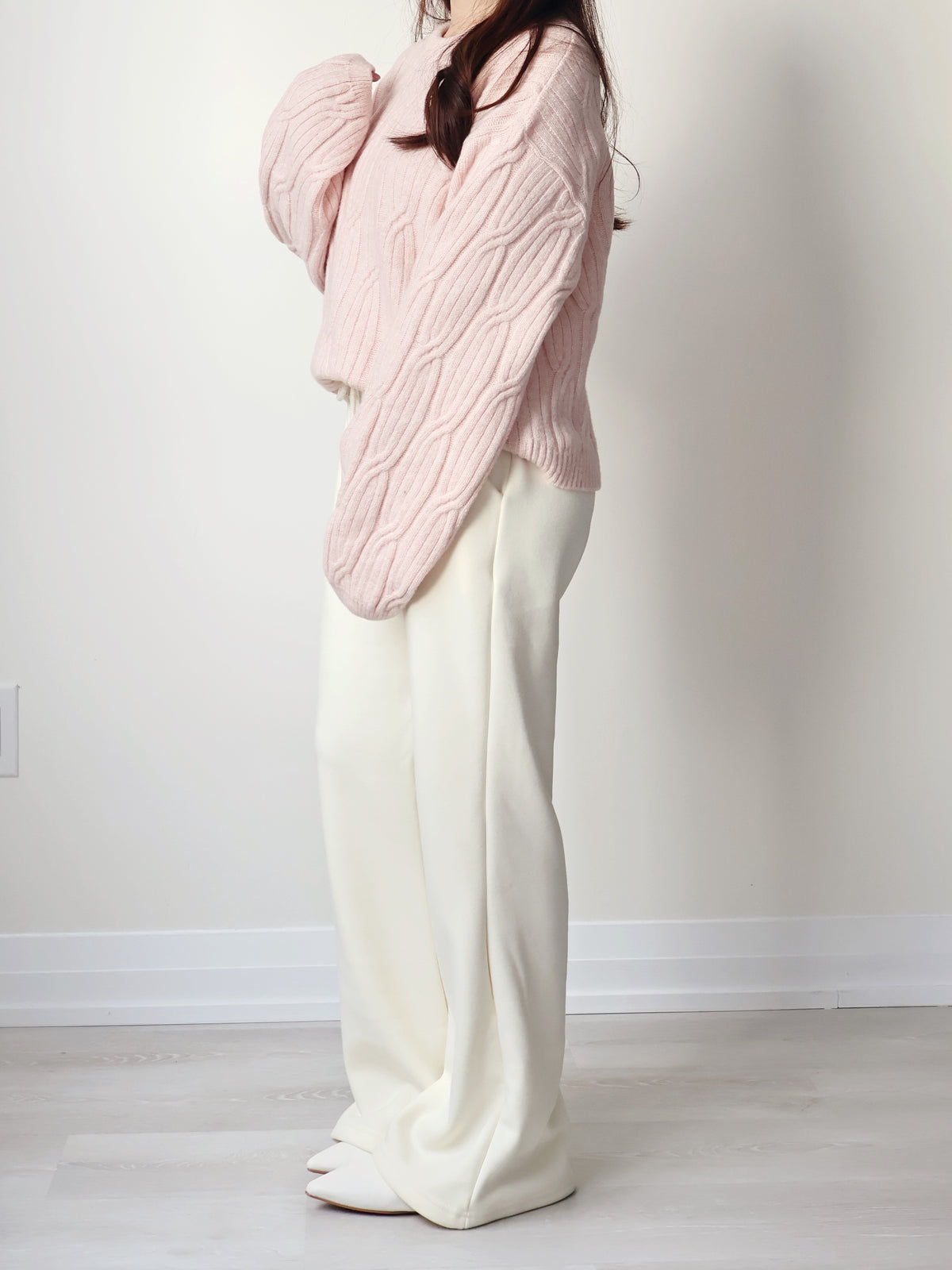 [3 Lengths] Pyjama-Soft Fuzzy Fleece Bootcut Pants with Pockets(Cream)