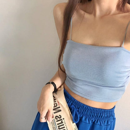 Everyday Straight-Neck Strap Cloud Touch Bra Top(4 Colors)