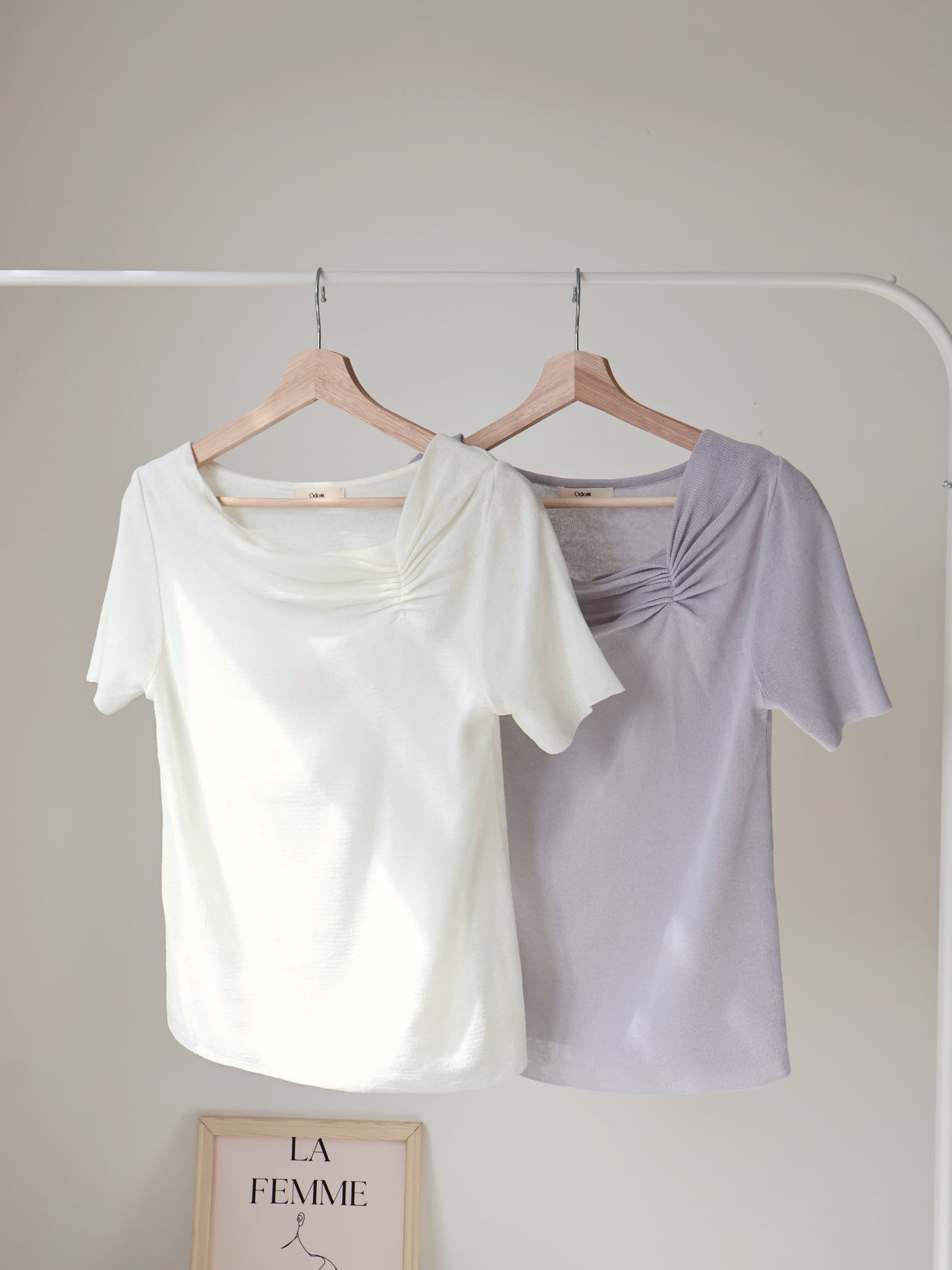 2-Way Elegant Tiered Pleat Ice Silk Knit Top(Ivory)