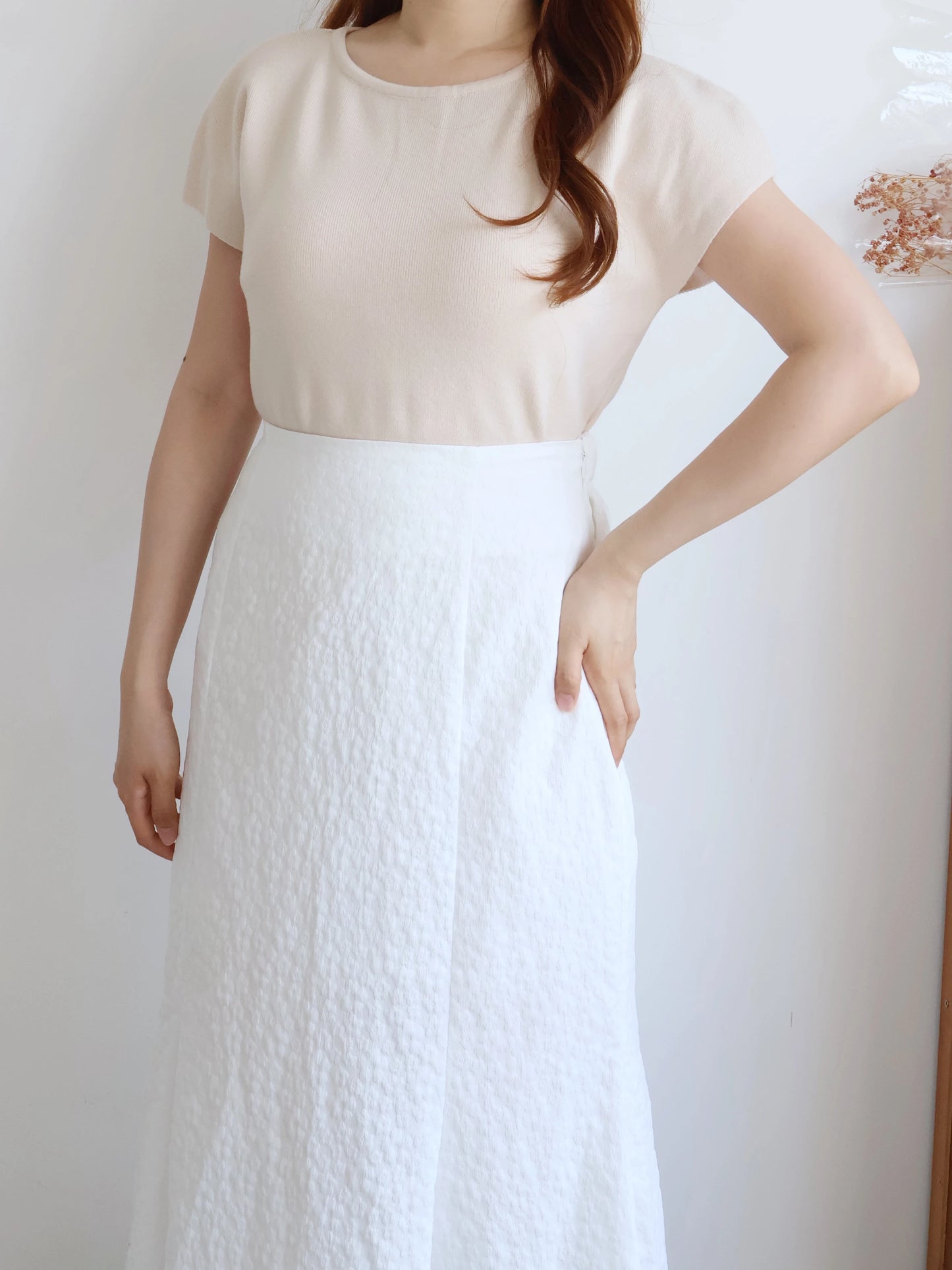Mochi-Soft Flattering Knit Top(Beige)