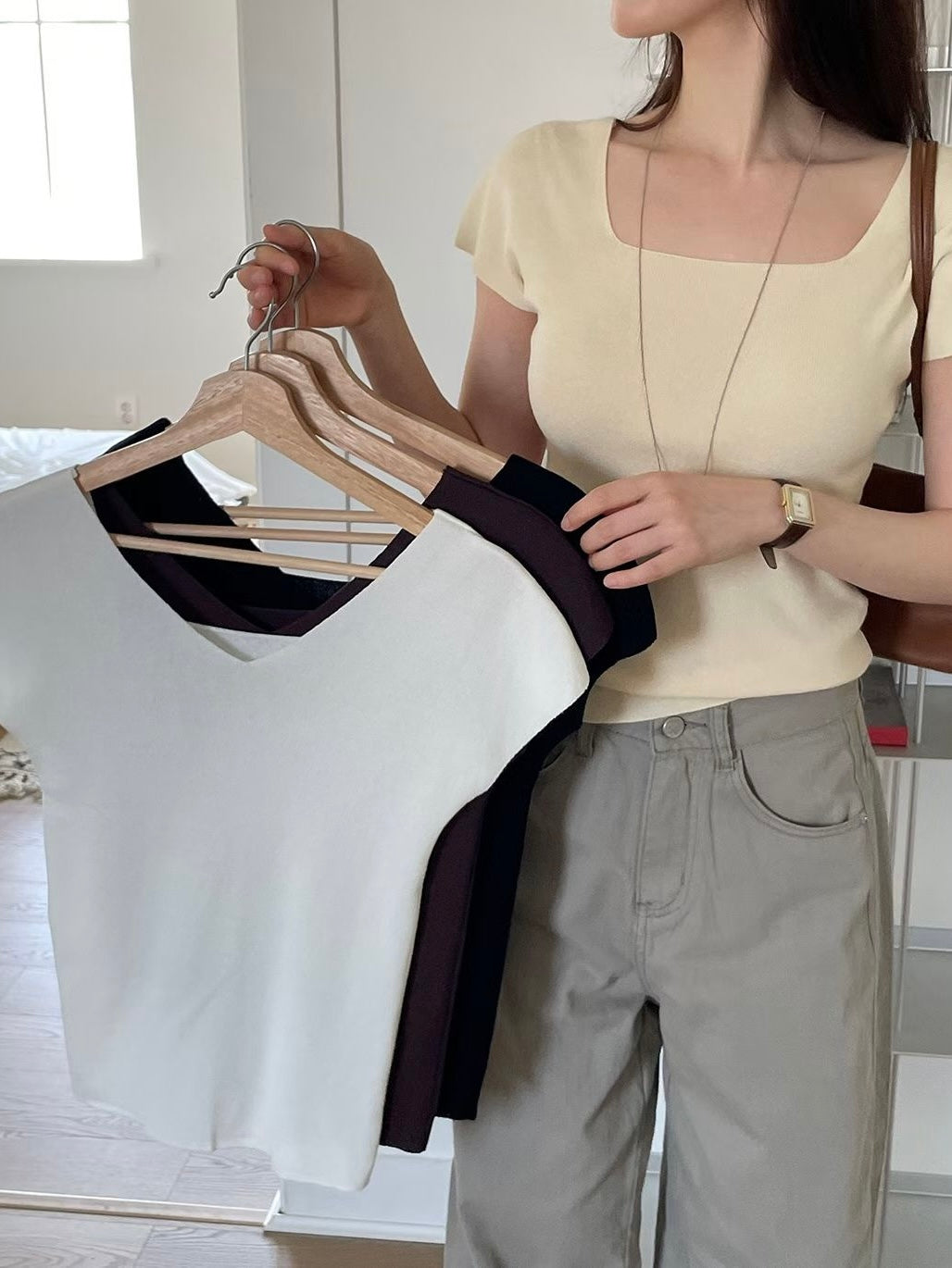 Minimalist Reversible Knit Top(4 Colors)