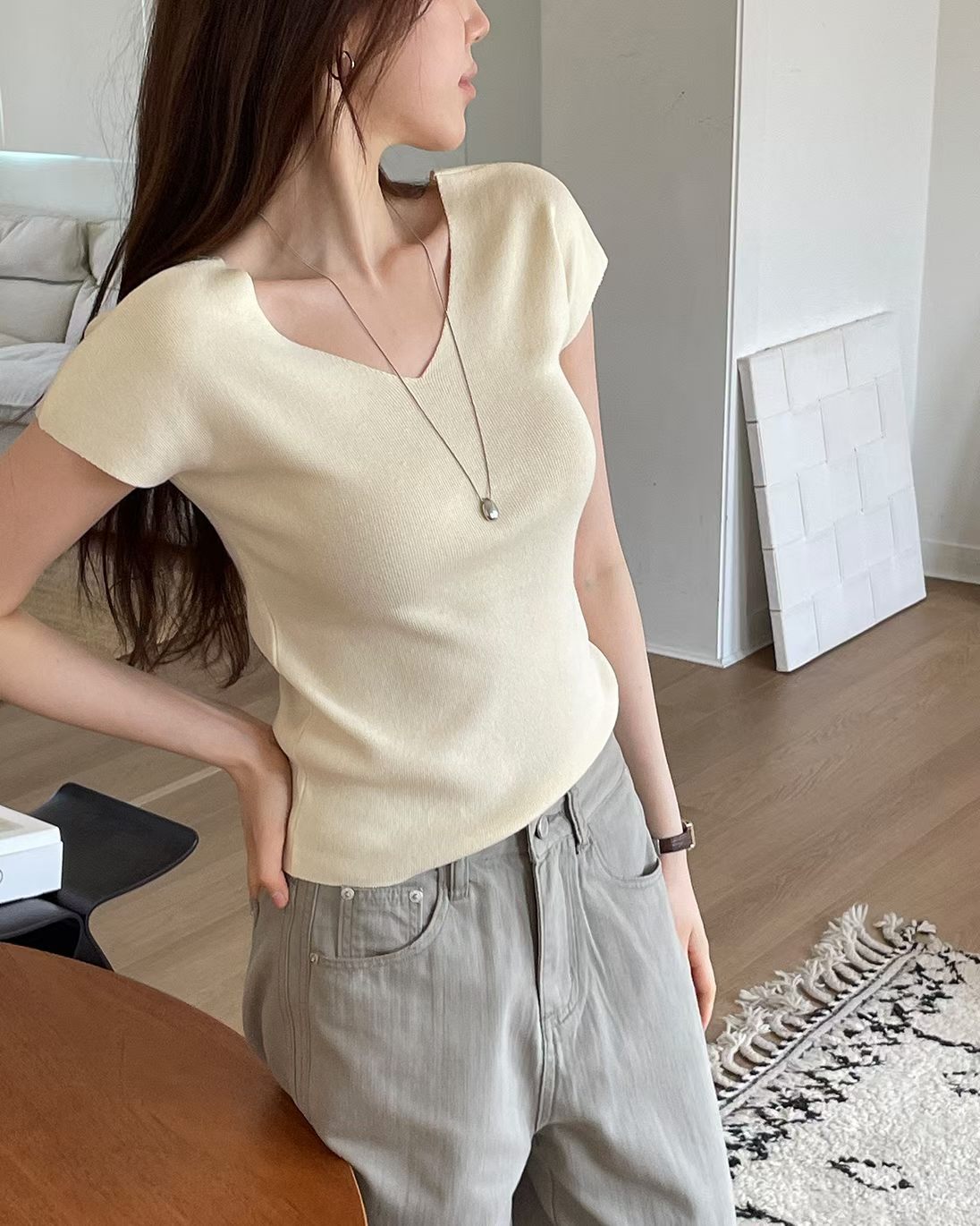 Minimalist Reversible Knit Top(4 Colors)