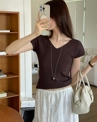 Minimalist Reversible Knit Top(4 Colors)