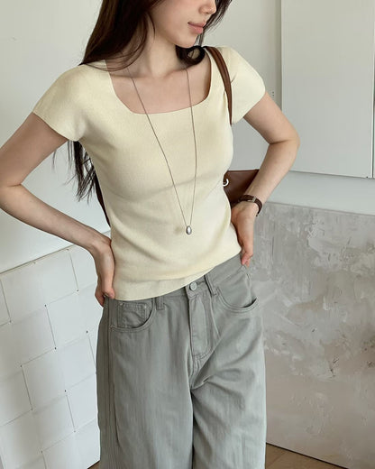 Minimalist Reversible Knit Top(4 Colors)