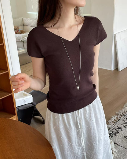 Minimalist Reversible Knit Top(4 Colors)
