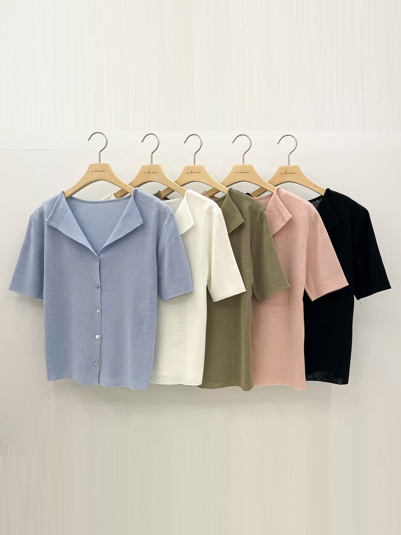 Polo Collar Button-Up Linen Knit Cardigan(5 Colors)