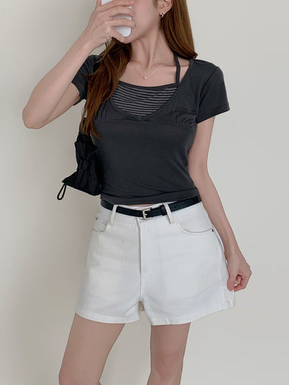 Chic Layered Striped Halter Top(3 colors)