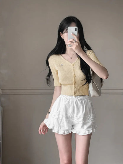 V-Neck Pendant Cooling Knit Cardigan(5 colors)