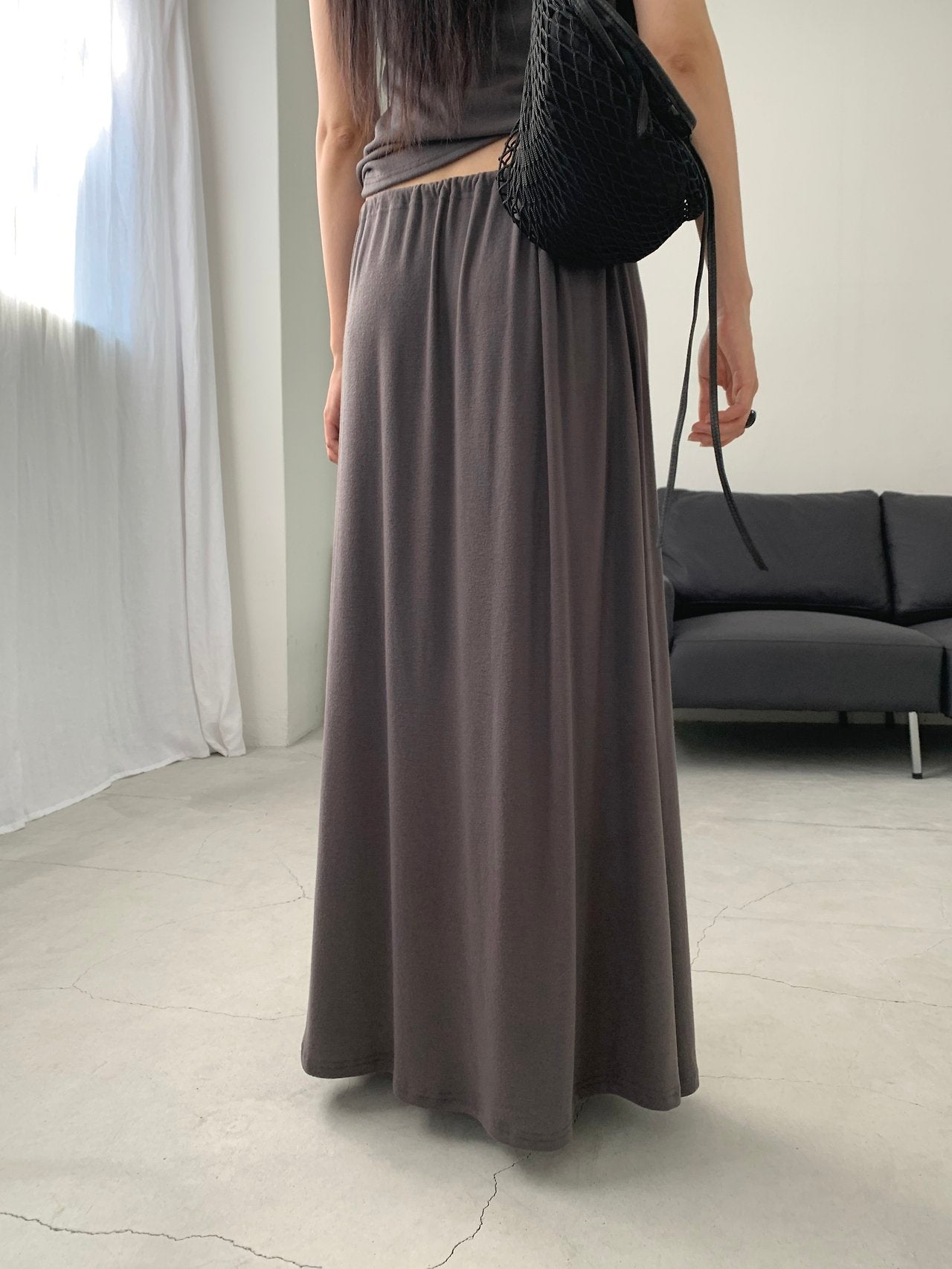 Summer Daily Elastic String Flowy Maxi A-Line Skirt(4 colors)