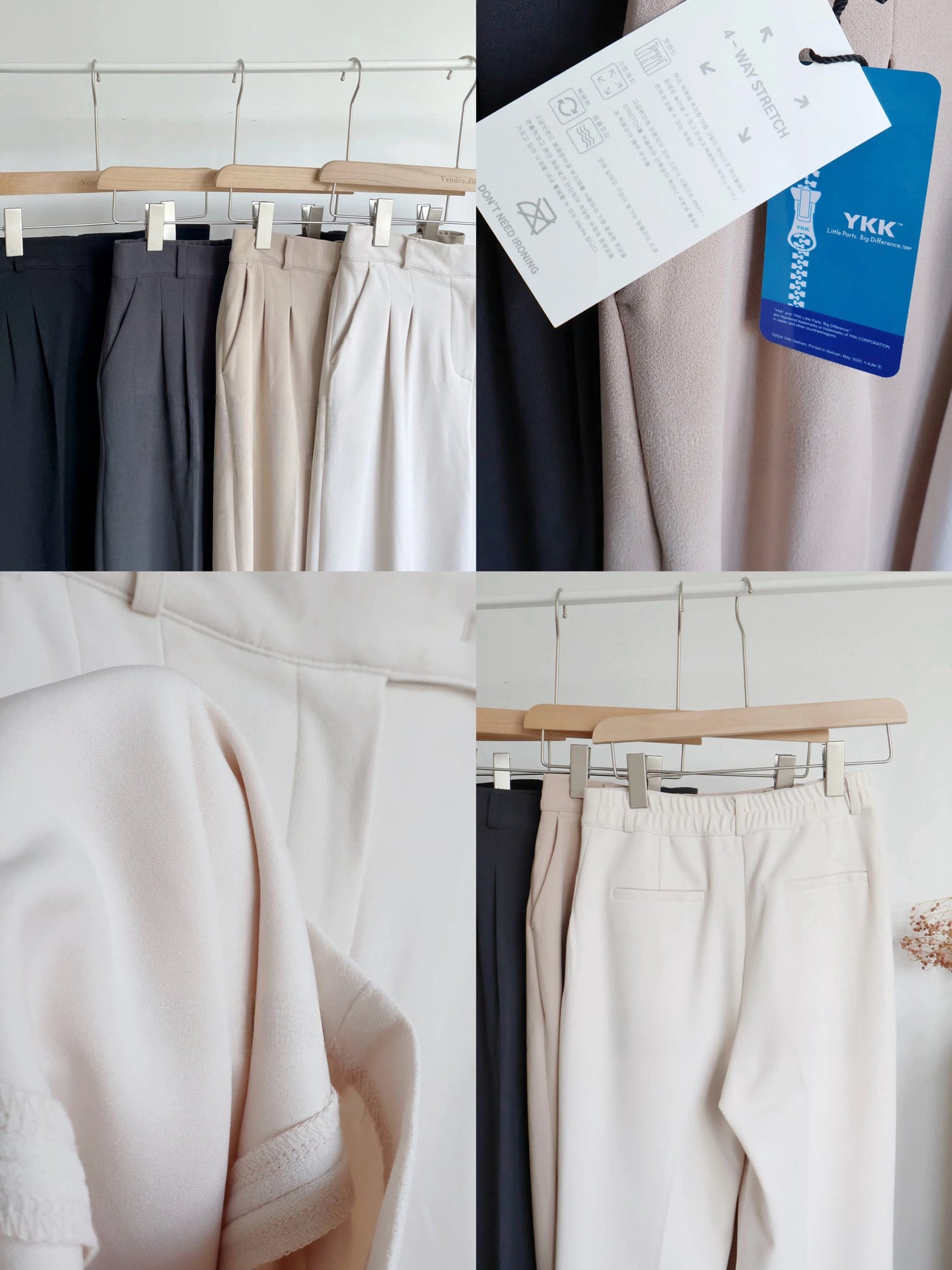 [Best Seller🏅] Wrinkle-free Fabric Pleated Straight Leg Trousers(Beige)